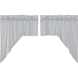Sawyer Mill Blue Ticking Stripe Swag Curtains-Lange General Store