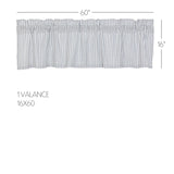 Farmstead Blue Ticking Stripe Valance-Lange General Store