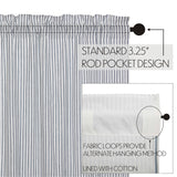 Farmstead Blue Ticking Stripe Valance-Lange General Store