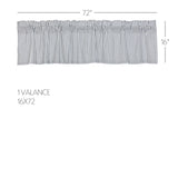 Farmstead Blue Ticking Stripe Valance-Lange General Store
