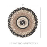 Farmstead Charcoal Braided Trivet 8" Set of 3