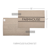 Farmstead Charcoal Cotton Farmhouse Placemats Set of 6-Lange General Store