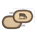 Farmstead Charcoal Cow Placemat - Set of 6