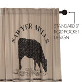 Farmstead Charcoal Cow Shower Curtain-Lange General Store