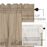 Farmstead Charcoal Gather Valance-Lange General Store