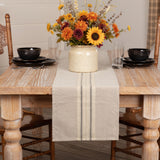 Farmstead Charcoal Grain Sack Stripe Table Runners