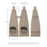 Farmstead Charcoal Kitchen Towels - Pig-Lange General Store