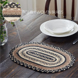 Farmstead Charcoal Oval Braided Placemat-Lange General Store