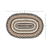 Farmstead Charcoal Oval Braided Placemat-Lange General Store