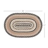 Farmstead Charcoal Oval Braided Placemat-Lange General Store