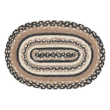 Farmstead Charcoal Oval Braided Placemat-Lange General Store