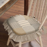 Farmstead Charcoal Patchwork Chair Pad-Lange General Store