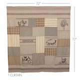 Farmstead Charcoal Patchwork Shower Curtain-Lange General Store