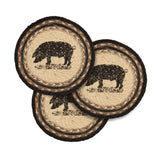 Farmstead Charcoal Pig Trivet Set of 3