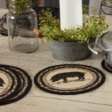 Farmstead Charcoal Pig Trivet Set of 3