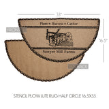 Farmstead Charcoal Plow Braided Half Circle Rug-Lange General Store