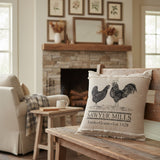 Farmstead Charcoal Poultry Pillow-Lange General Store
