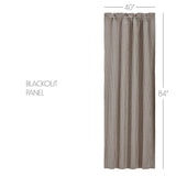 Farmstead Charcoal Ticking Stripe Blackout Panel Curtain-Lange General Store