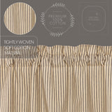 Farmstead Charcoal Ticking Stripe Long Prairie Curtains