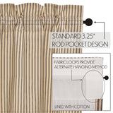 Farmstead Charcoal Ticking Stripe Long Prairie Curtains