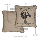 Farmstead Charcoal Windmill Pillow-Lange General Store