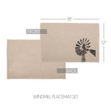 Farmstead Charcoal Windmill Placemat - Set of 6-Lange General Store