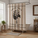 Farmstead Charcoal Windmill Shower Curtain-Lange General Store