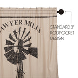 Farmstead Charcoal Windmill Shower Curtain-Lange General Store