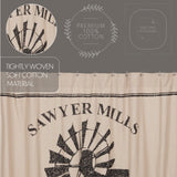 Farmstead Charcoal Windmill Shower Curtain-Lange General Store