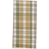 Sage & Mustard Cloth Napkin with sage green, light mustard, putty brown, and white pattern on a white background
