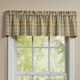 Sage & Mustard Plaid Valance on a window