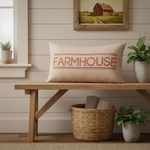 Farmstead Red Farmhouse Pillow-Lange General Store