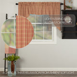 Farmstead Red Plaid Swag Curtains