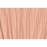 Farmstead Red Ticking Stripe Prairie Swag Curtains