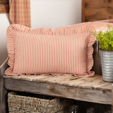 Sawyer Mill Red Ticking Stripe Fabric Pillow-Lange General Store