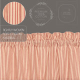 Farmstead Red and Tan Ticking Stripe Swag Curtains