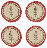 Feather Tree & Holly Braided Coaster Set-Lange General Store