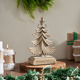 Feathered Finish Winter Pine Wooden Tree-Lange General Store