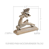 Feathered Finish Wooden Reindeer-Lange General Store