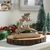 Feathered Finish Wooden Reindeer-Lange General Store