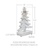Festive Fir Distressed White Wooden Trees-Lange General Store