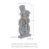 Festive Frosty Distressed Grey Wooden Snowman-Lange General Store