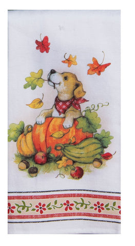 Fetching Fall Pumpkin Pup Terry Towel-Lange General Store