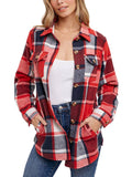Flannel Plaid Shacket - Red-Lange General Store