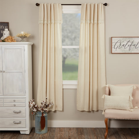 Flax and Lace Panel Curtains-Lange General Store