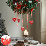 Floral Eyelet Heart Metal Ornament Set of 6-Lange General Store