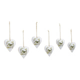 Floral Finch Metal Ornament Set of 6
