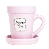 Flower Pot Mug Pink - Awesome Mom-Lange General Store