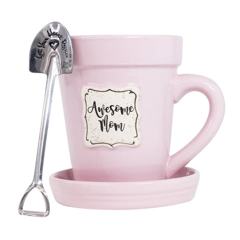 Flower Pot Mug Pink - Awesome Mom-Lange General Store