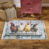 Four Chickens In A Row Rug-Lange General Store